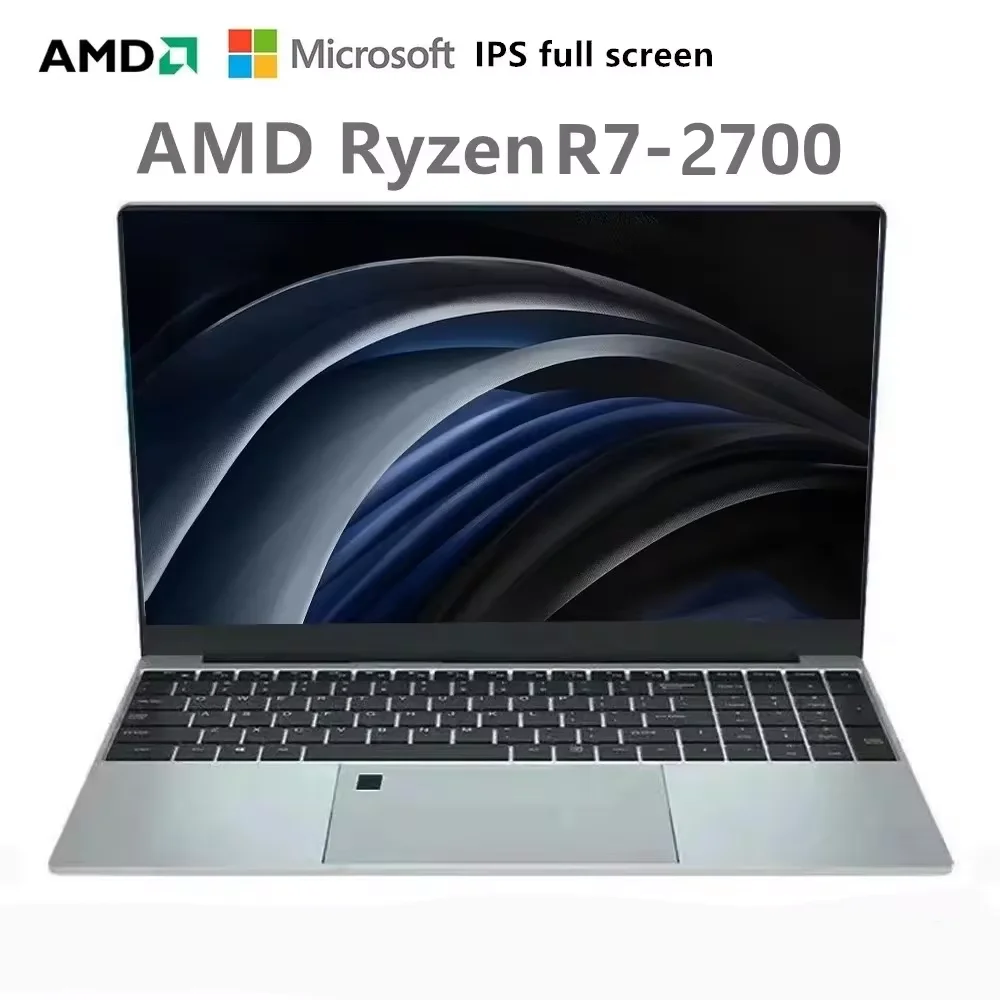 Computador portátil do escritório com câmera HD, laptop para jogos, AMD R7 2700U, 32GB de RAM, 2TB SSD, Wifi5G, DDR4, Win11, netbook, desbloqueio de impressão digital