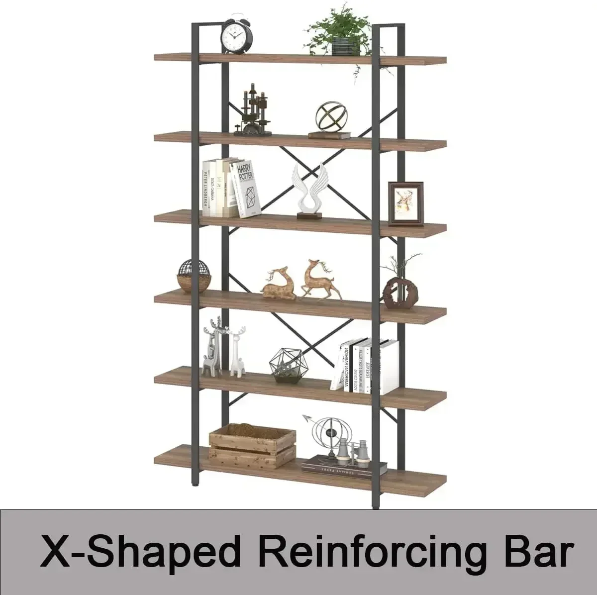 Aliexpress [Discounted Price, Hot Sale!]BestsellerTall Bookcases and Book Shelves 6 Shelf, Metal Wooden Book Shelf and Storage Rack, Modern - Aliexpress Deal
