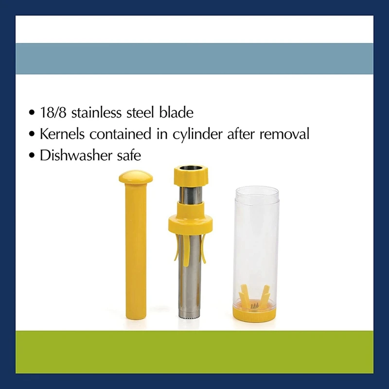 デラックス コーン ストリッパー 10.6 インチ 2 個 穂軸から穀粒の黄色を素早く取り除きます スプラッターや汚れがなく、食器洗い機対応