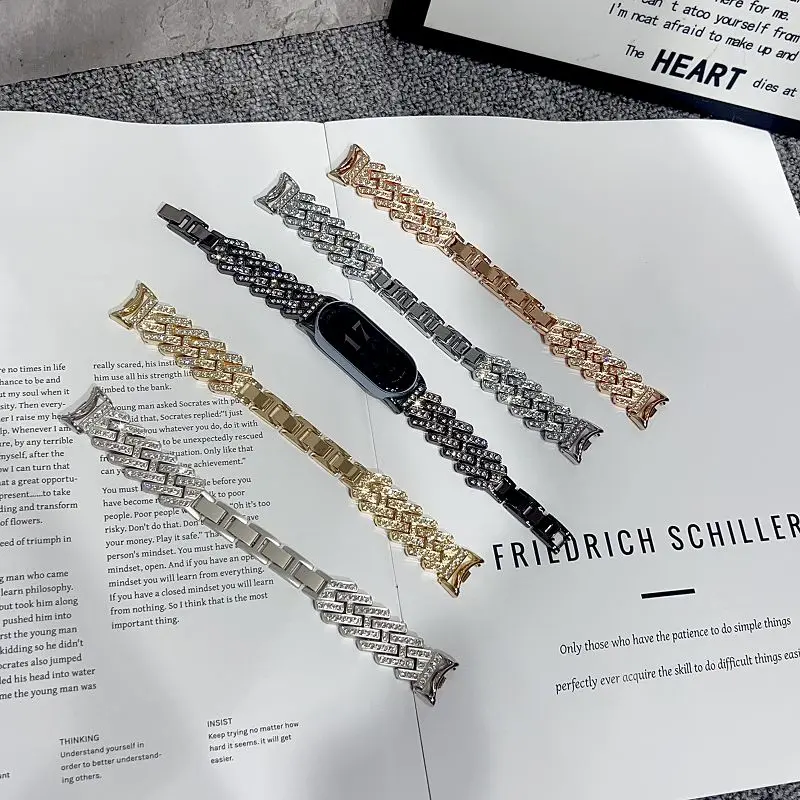 

Diamond Metal Band for Xiaomi Mi Band 10 9 8 Smartwatch Wristband Bling Jewellery Women Dressy Strap Bracelet for Mi Band 8 9Pro