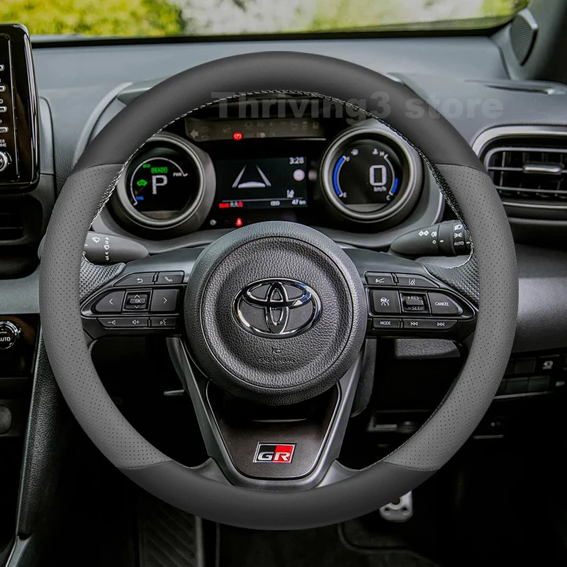 Leather Car Steering Wheel Cover For Toyota YARIS Cross Hybrid GR Sport 2020-2025 Auto interior Toyota YARIS Cross Accessories view 4