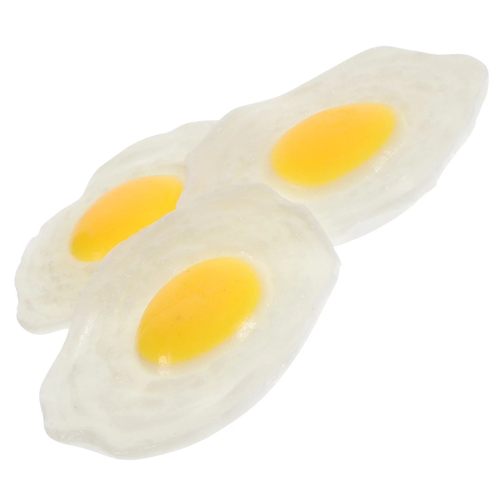 3pcs Decompression Toy Plaything Fried Egg Shape Design for Kids Adults Kids Toys Fried Egg Decompression Plaything