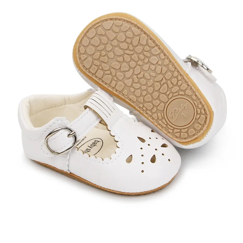 

Baby Girls Cute Moccasinss Solid Color Hollow-Out Soft Sole PU Leather Flats Shoes First Walkers Non-Slip Princess Shoes