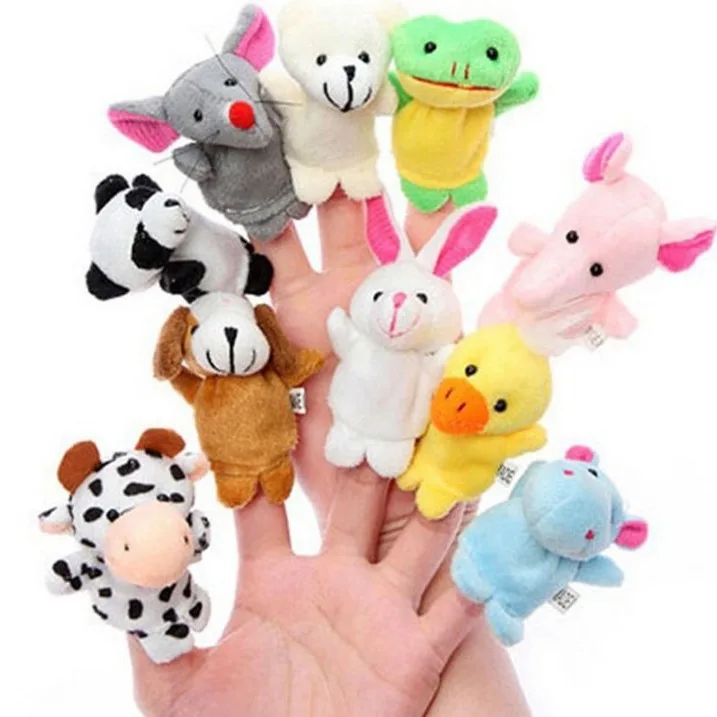 10 Stuks Schattige Cartoon Dieren Vinger Poppen Perfect Pluche Speelgoed Voor Kinderen Van Alle Leeftijden Kerst Halloween Thanksgiving Dag Geschenken