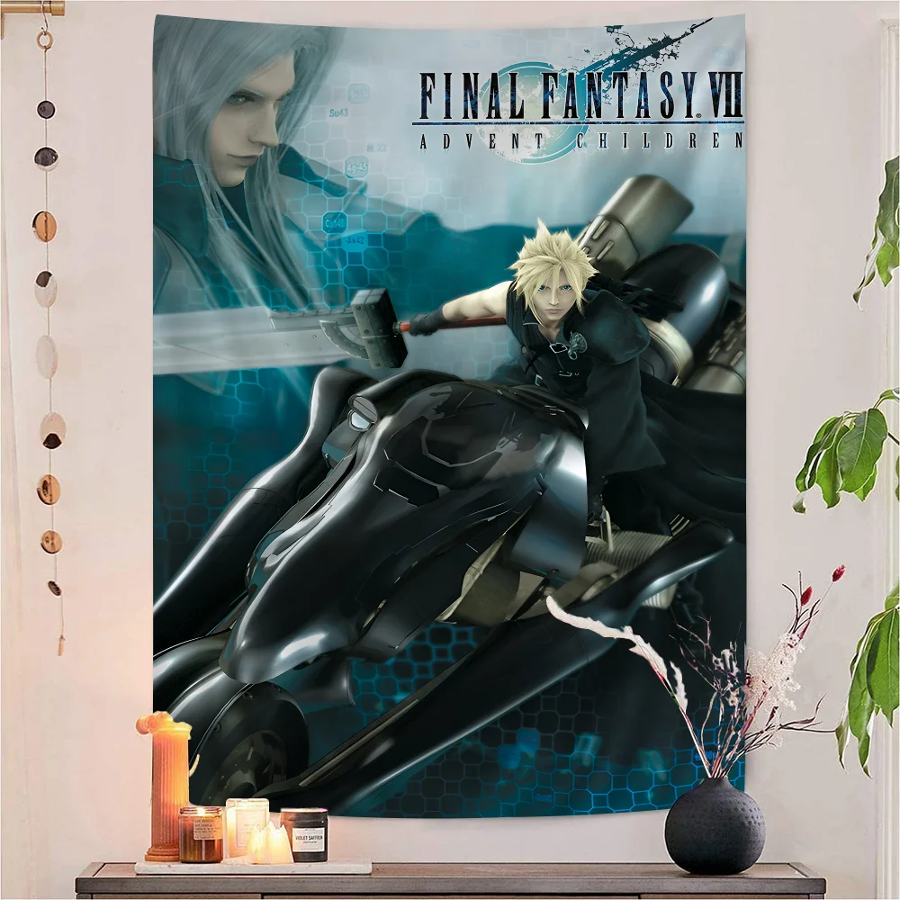 Popular Videogames FINAL FANTASY Printed Large Wall Tapestry Hanging Tarot Hippie Wall Rugs Dorm Cheap Hippie Wall Hanging