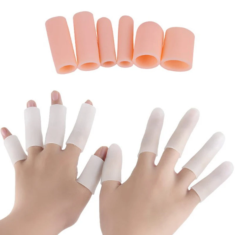 Silicone Gel Mão Bandage, Finger Protector, Anti-Cut, Resistente ao Calor, Finger Sleeves, Grande Cozinha, Ferramentas de Cozinha, 5pcs