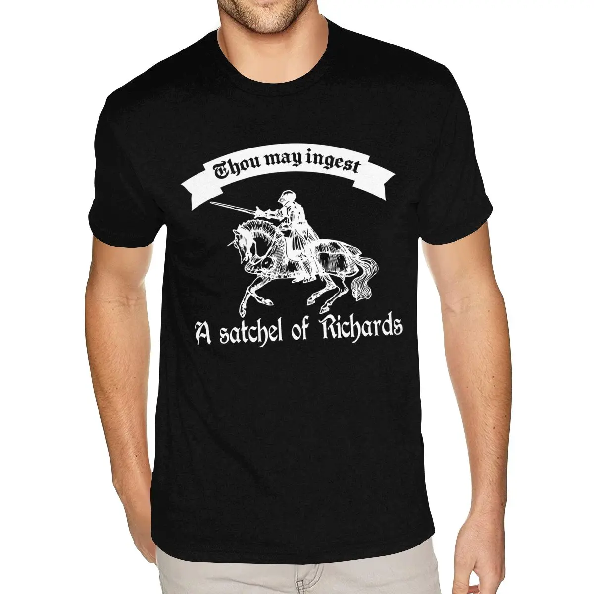 

Thou May Ingest A Satchel Of Cool Aesthetic Tshirt Mens 5XL Short Sleeved 100 Cotton Black O Neck Tees