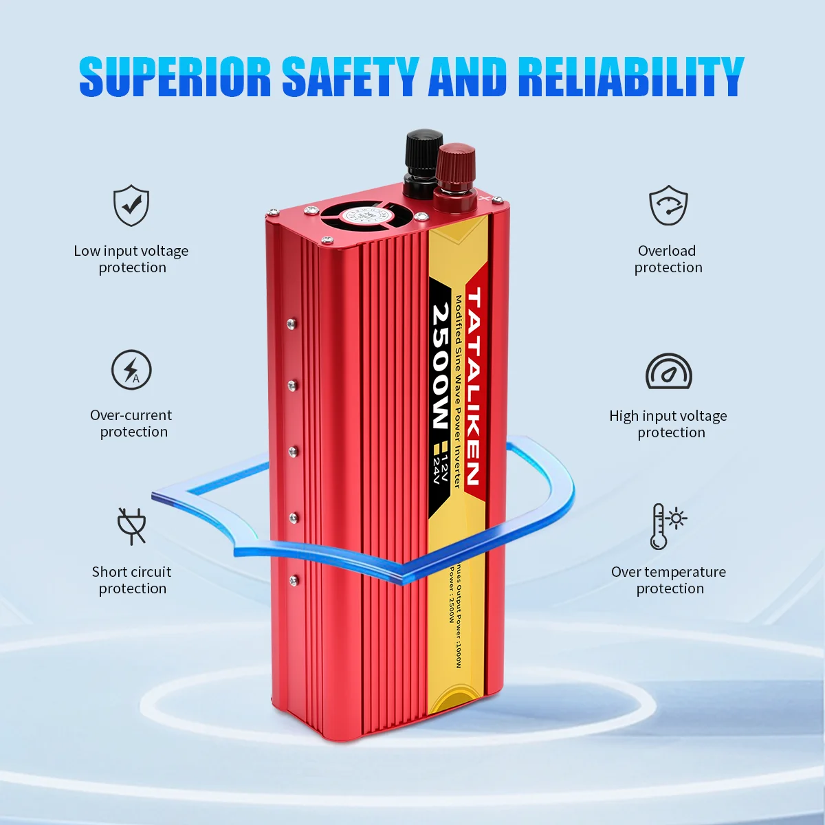 تعديل موجة جيبية العاكس 2500 واط/2000 واط السيارة المحمولة العاكس 110 فولت 60 هرتز