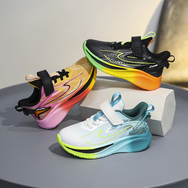 

Детские кроссовки 2026: Новинка для школьников, дышащие, нескользящие, спортивные, на липучках, с амортизацией, для бега