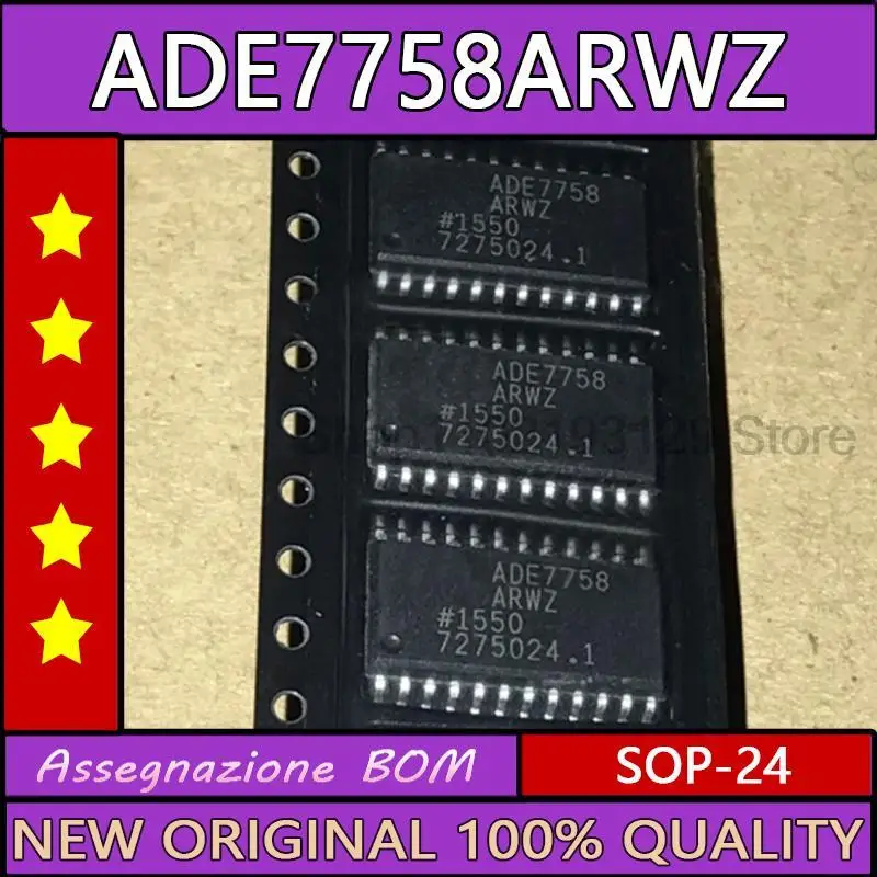 5PCS/LOT New ade7758arwz ade7758arw ADE7758 sop24 three-phase electric energy metering chip