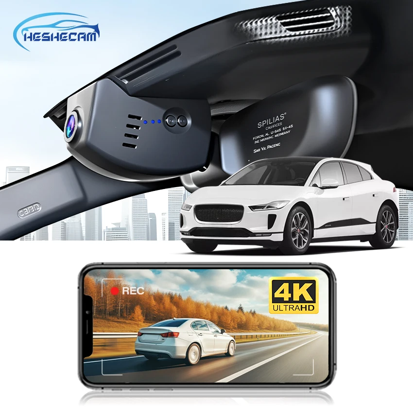 

Dash Cam for Jaguar I-Pace i pace (X590) EV400 2019 2020 2021 2022 2023,HESHECAM 4K 2160P Car DVR WIFI Video Recorder Car Camera