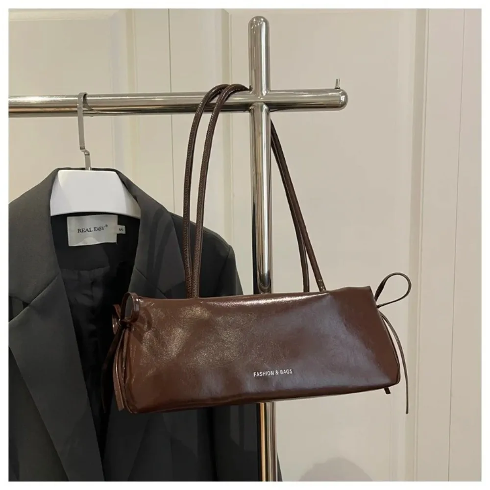 New Solid Color Women's Handbag Soft Pu with Knot Shoulder Bag Underarm Bag - view 3