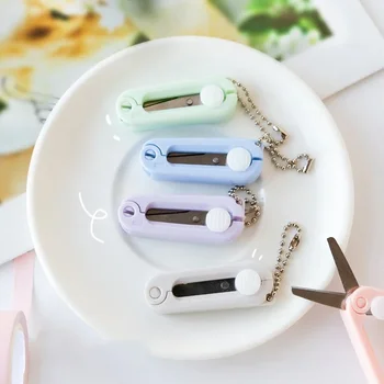 Mini renkli kat makaslı taşınabilir boyutu paslanmaz çelik bıçak güvenli kesici maket bıçağı kağıt günlüğü ofis okul