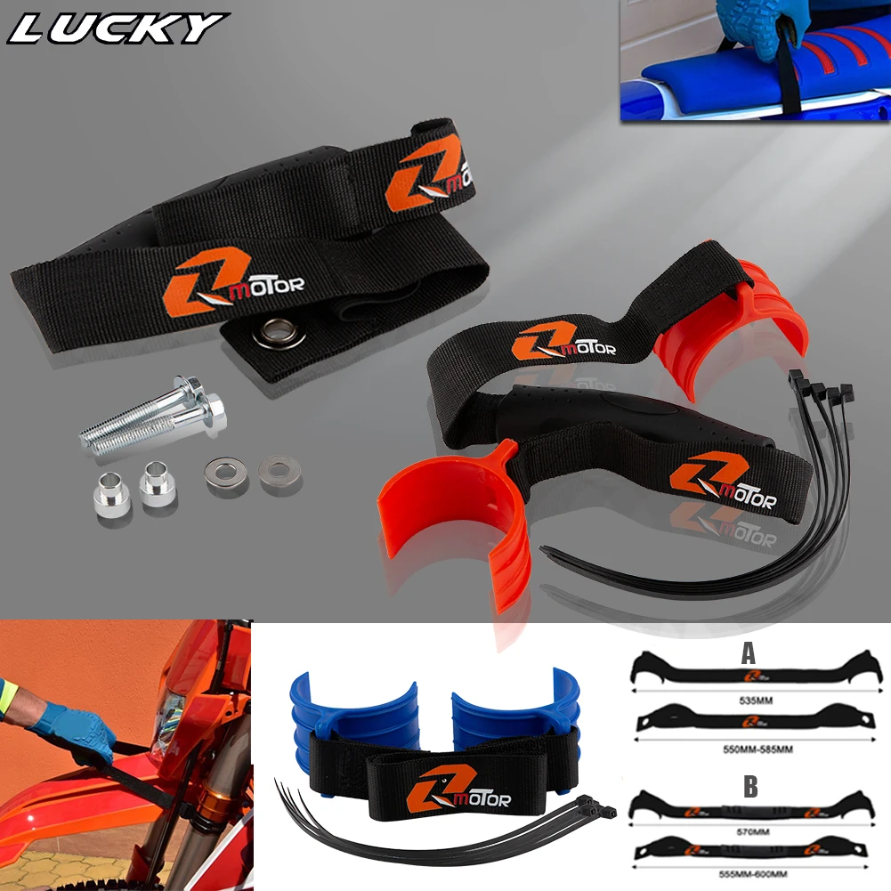 Motorcycle Holding Strap Pull Sling Belt Rescue Kit Enduro Racing Pit Bike Accessories Front Rear Universal Fender Pull Strap