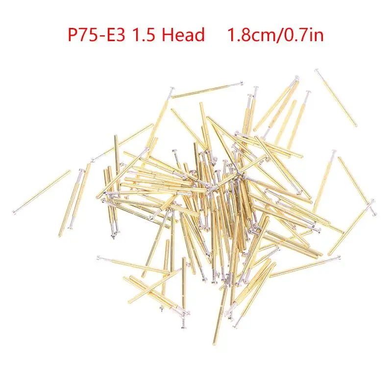 100 قطعة عالية الجودة الذهب اللون الربيع اختبار دبوس مجموعة الربيع اختبار دبوس P75-A2 B1 E2 E3 القطر الخارجي 1.02 مللي متر PCB التحقيق
