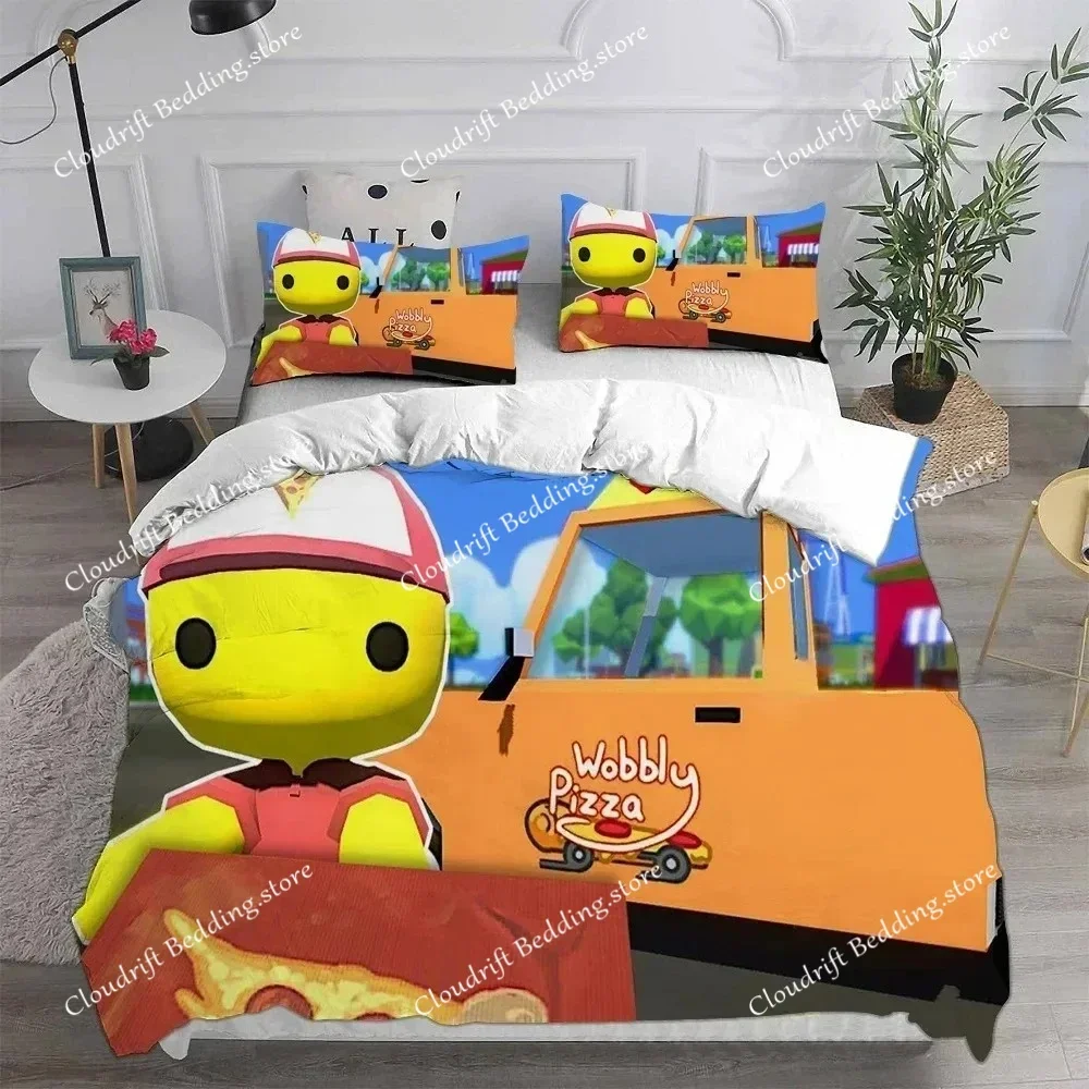 Exquisite 3D Wobbly Life Wallpaper Game Anime Print Bedding Set Duvet Cover Comforter Bed Youth Girls Boys Gift592