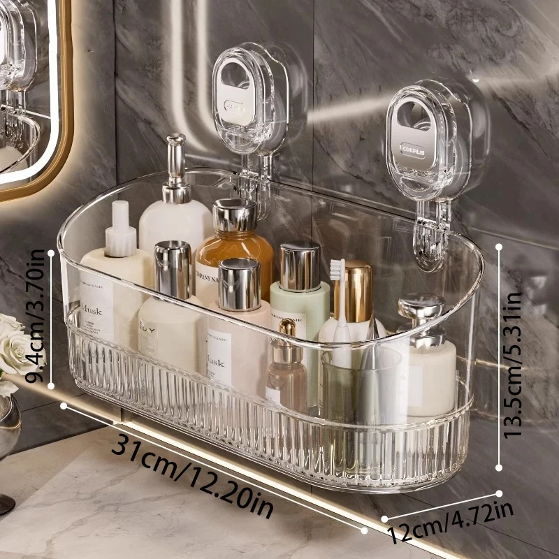 1/2 Non Porous Storage Rack, Completely Transparent, Bathroom Skincare Storage, Kitchen Grocery Storage, Multifunctional
