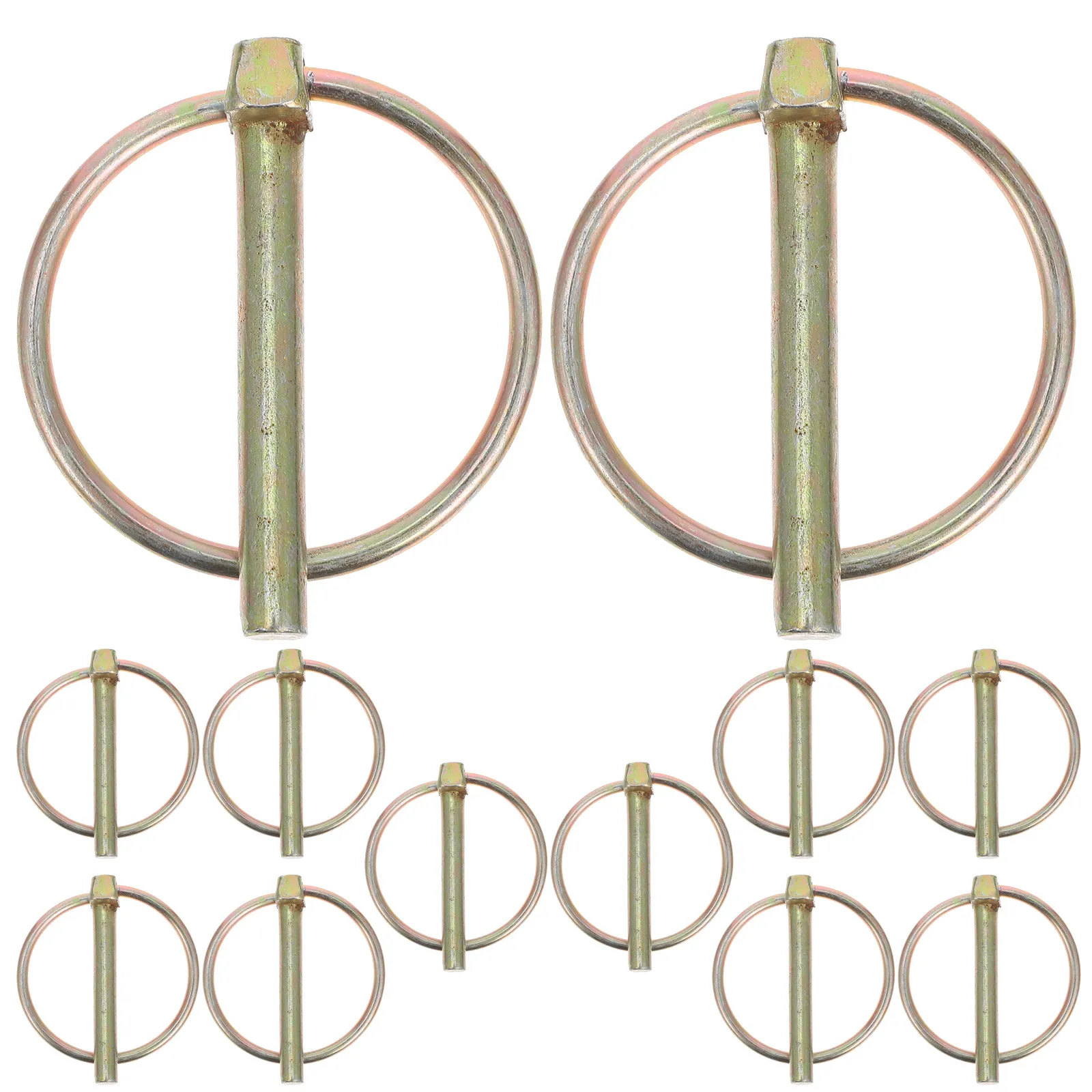 12Pcs Trailer Pin Galvanized Carbon Steel Heavy Duty Lynch Pin Lock Secure for Lawn Tractor Garden Equipment Yard Safety Hitch