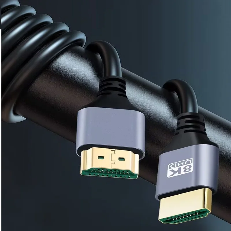 สายเคเบิล HDMI-Compatible2.1V 1เมตร8K 60Hz 4K 120Hz 48Gbps Arc HDCP ความเร็วสูงพิเศษ HDR สำหรับทีวี HD แล็ปท็อปโปรเจคเตอร์ PS4 PS5