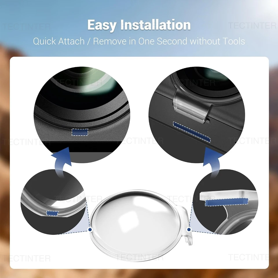 Transparente PC-Objektivschutzabdeckung für DJI OSMO 360 Kratzfeste Schutzhülle Wasserdichter Objektivschutz für DJI OSMO 360 Kamera – Detail 5