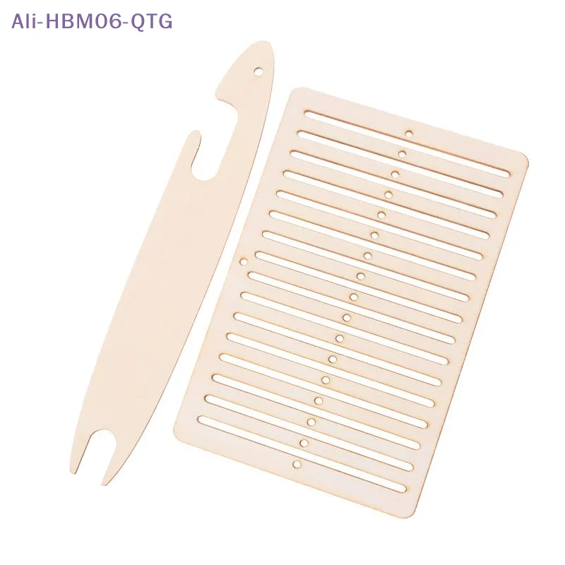 New2Pcs/Set Weaving Loom Kit Wooden Belt Weaving Loom Weaving Shuttle Tools Arts Crafts For Backpack Strap Camera Strap Knitting