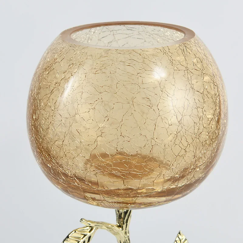 DSA light luxury simple alloy fortune tree glass wine glass candle holder ornament model room dining table cabinet wedding