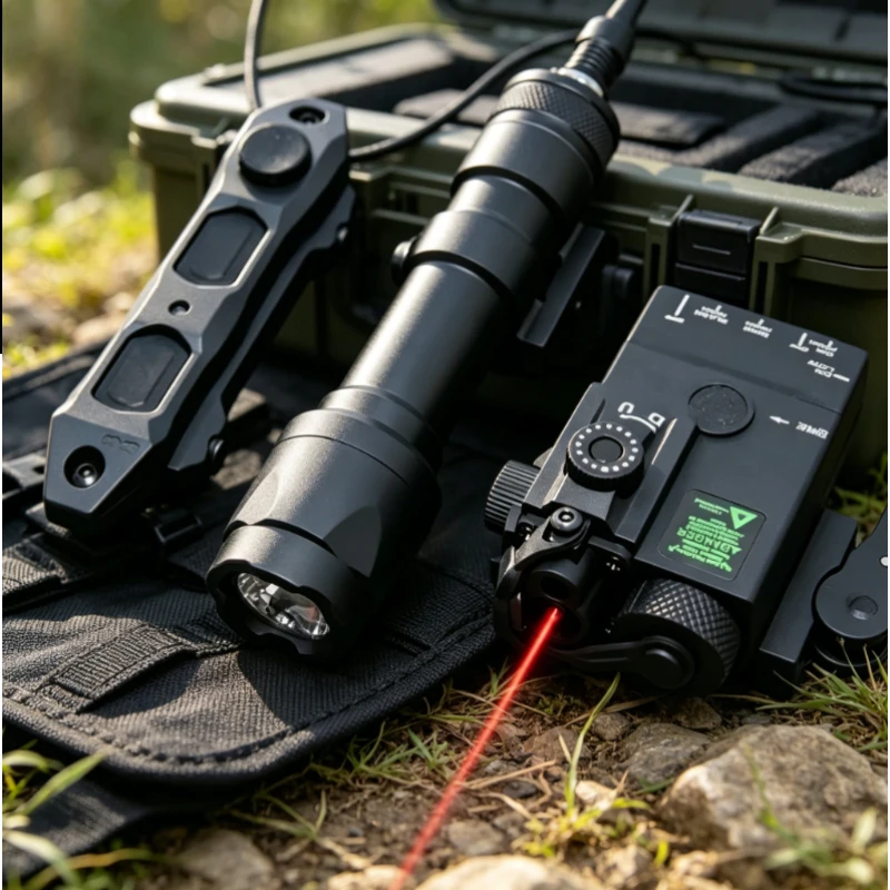 

2026 NEW MINI-A2 PEQ15 Dual Color Red Green Laser Lamp 20mm Picatinny Rail Mount Outdoor Tactical Model Matching Parts