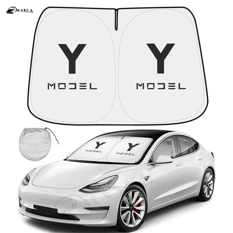 Для Tesla Model Y 3 2016-2022 2023 2024 Автомобильный солнцезащитный экран для переднего окна, накидка на лобовое стекло, аксессуары для Model 3 Y.