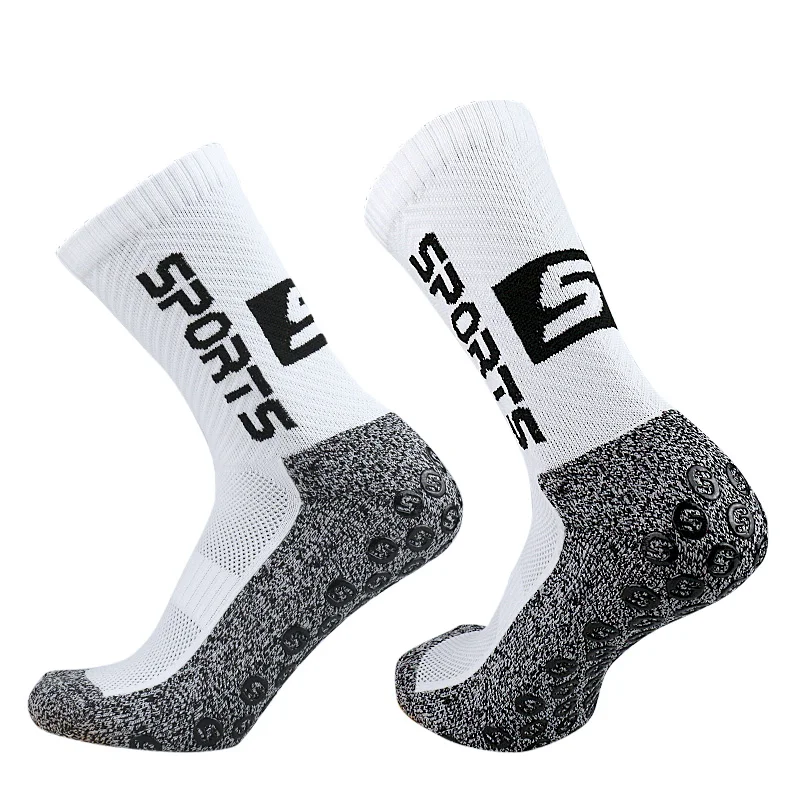 6 Pair/Lot of anti-skid classic sports socks with adhesive points, football socks