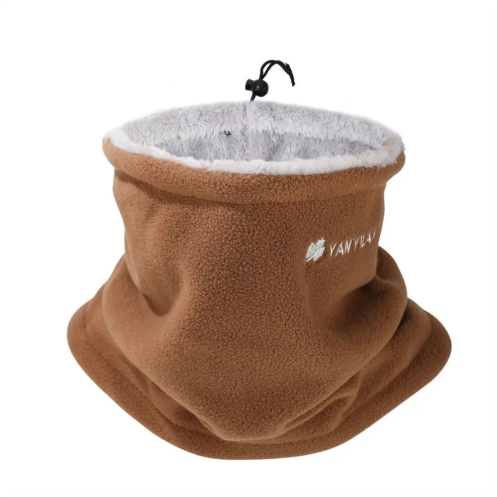 2Pc Winter Neck Warmer Windproof Thickened Warm Neck Gaiter for Cycling Hiking Drawstring Adjustable