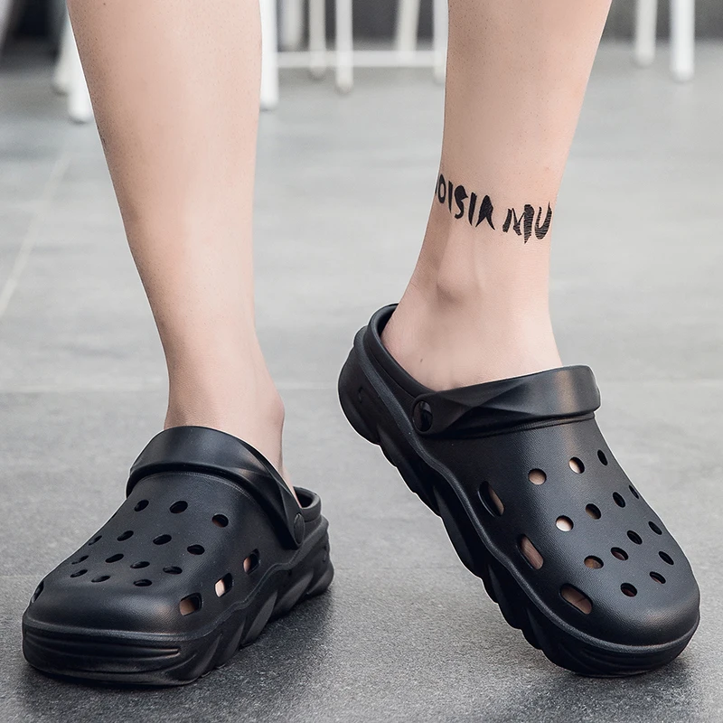 Men Slippers Summer Breathable Lightweight Casual Sandals Cool Comfortable Bag Toe Beach Sports Soft Soled Sandals for Men