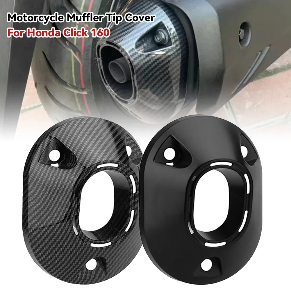 Motorcycle Muffler Tip Cover Glossy Carbon Exhaust Tip Garnish Accessories for Honda Click 160 ABS Protector Escape Moto