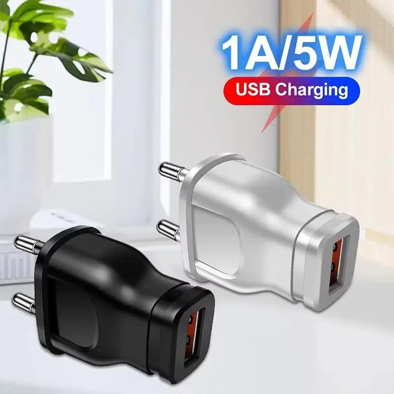 Mobile Phone Chargers AC 5V 1A USB Charger Mini Power Adapter Travel Wall Charger US EU Cell Phone Plug view 2
