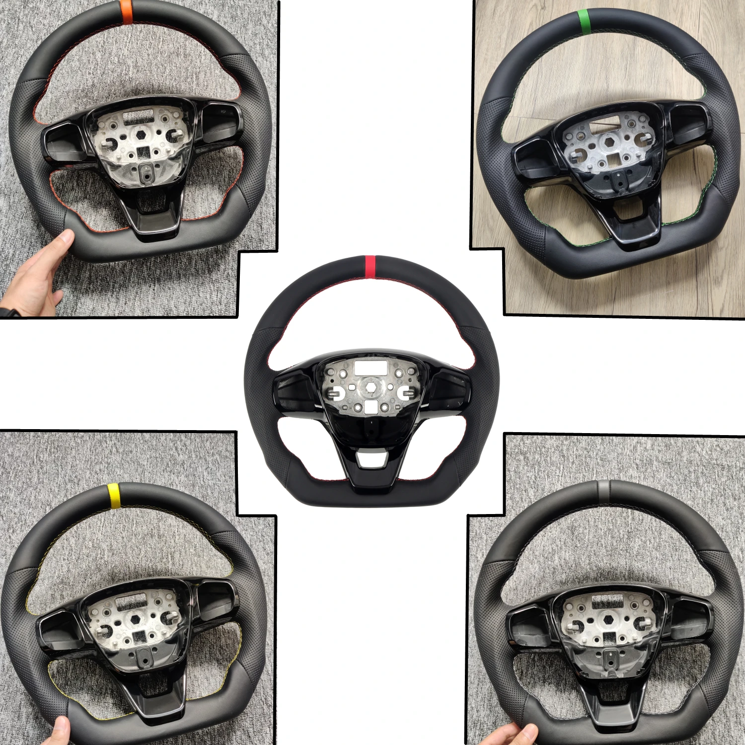 

1PCS Perforated Leather Steering Wheel Fit for Ford Transit Custom 2019+