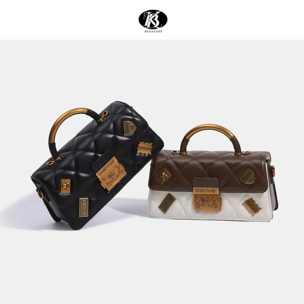 

Brand women's handbag 2025 new style hand-held diamond-shaped lock small square bag single-shoulder crossbody bag