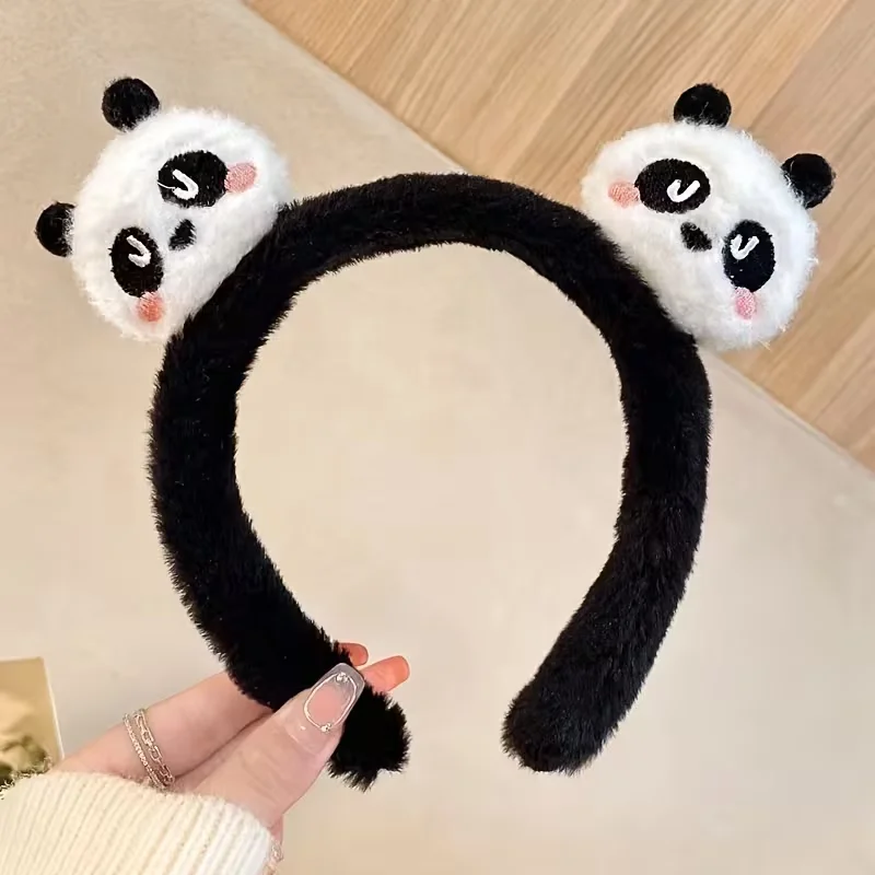 1 Süßes Panda-Plüsch-Haarband, Tier-Haarband, Geeignet für Make-up und Gesichtswäsche – Detail 6