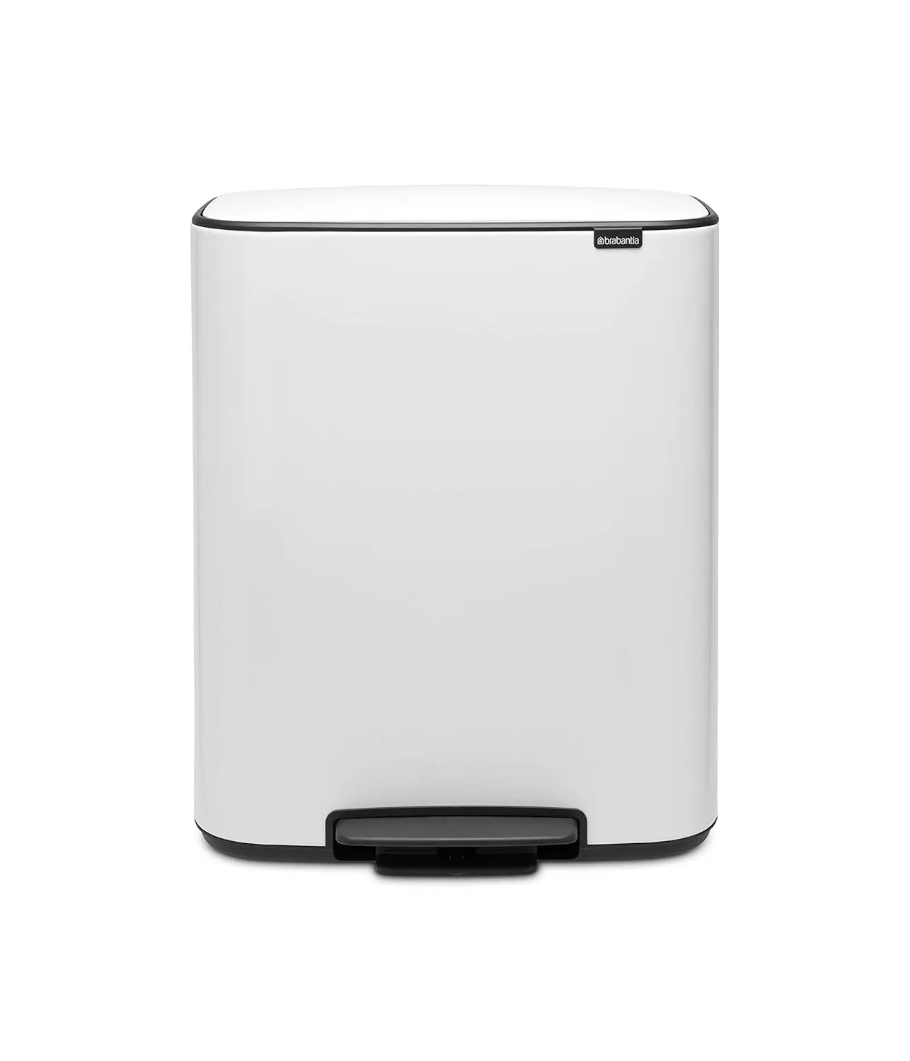 

Корзина для мусора Brabantia Bo Step-On с педалью — внутренние ведра 2 x 8 галлонов (белый), мусорный бак для мусора/переработки, съемные отделения