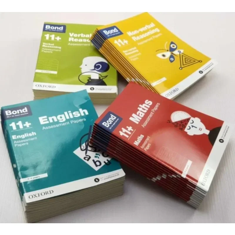 

42 Books Bond 11 English Mathematical Reasoning Verbal Non-Reasoning Rating Papers Books for 5-13 Years Old Brain Educe Educe