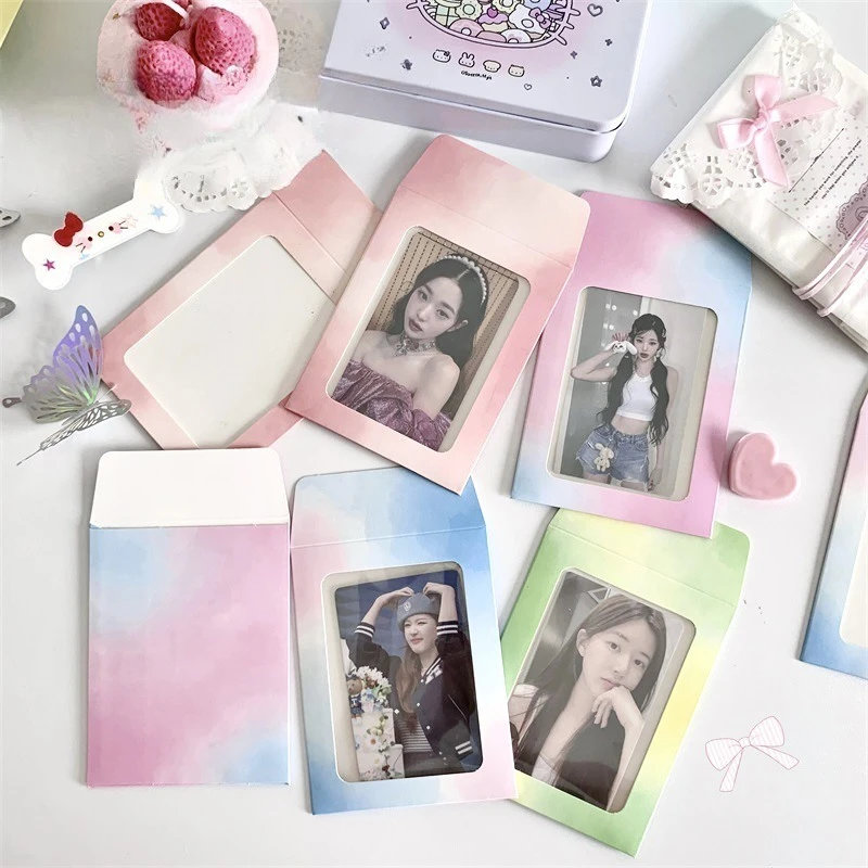 5pcs/set Cartoon Kpop Photocard Packaging Cards Set INS Butterfly Card Holders for Crafts Kawaii Photo Card Display Protector
