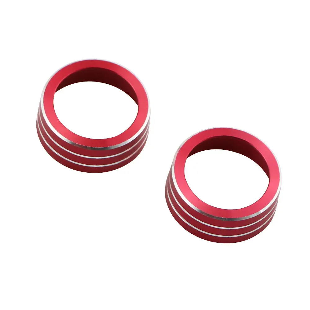 2Pcs Aluminum Alloy Car Air Conditioning Knob AC Knobs Cover Circle Trim for Ford Focus 3 MK3 2015 - 2018 Interior Accessories