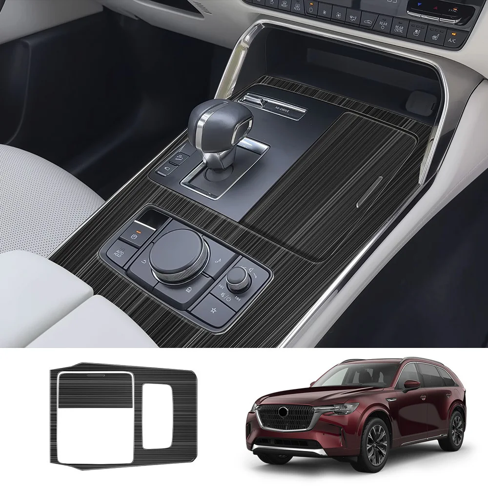 

LHD For Mazda CX-90 CX 90 cx90 2024 2025 Steel Steel Side Gear Shift Panel Window Switch Button Door Armrest Panel Trim Cove