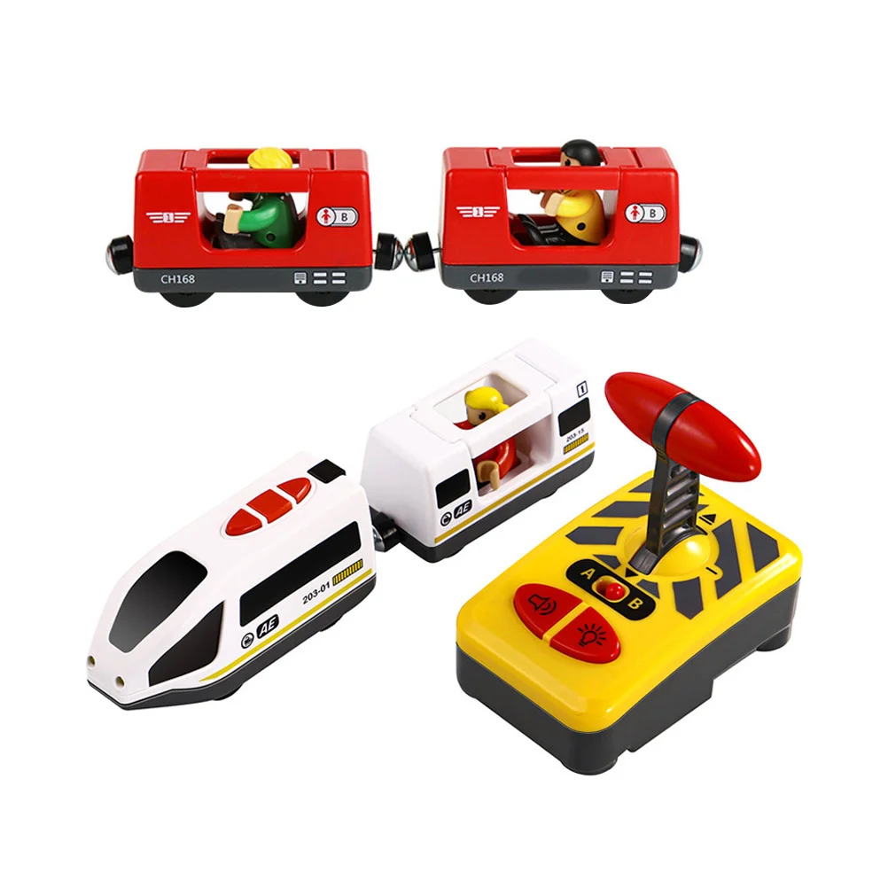 Train électrique télécommandé pour enfants, 1 ensemble, moteur en plastique, jouet de décoration, Collection éducative de Cognition des couleurs