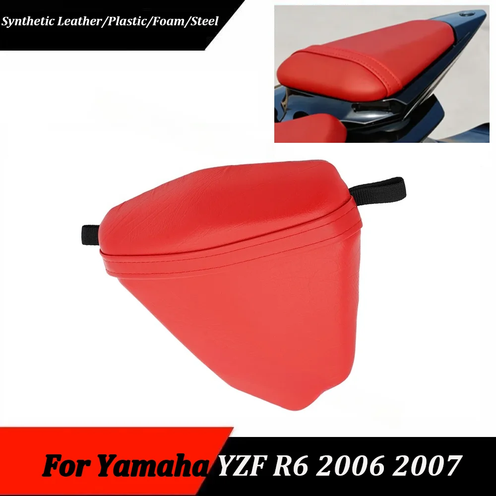 

YZFR6 Motorcycle Rear Pillion Seat Cushion Red Passenger Seat Cushion For Yamaha YZF R6 YZF-R6 YZFR6 2006 2007