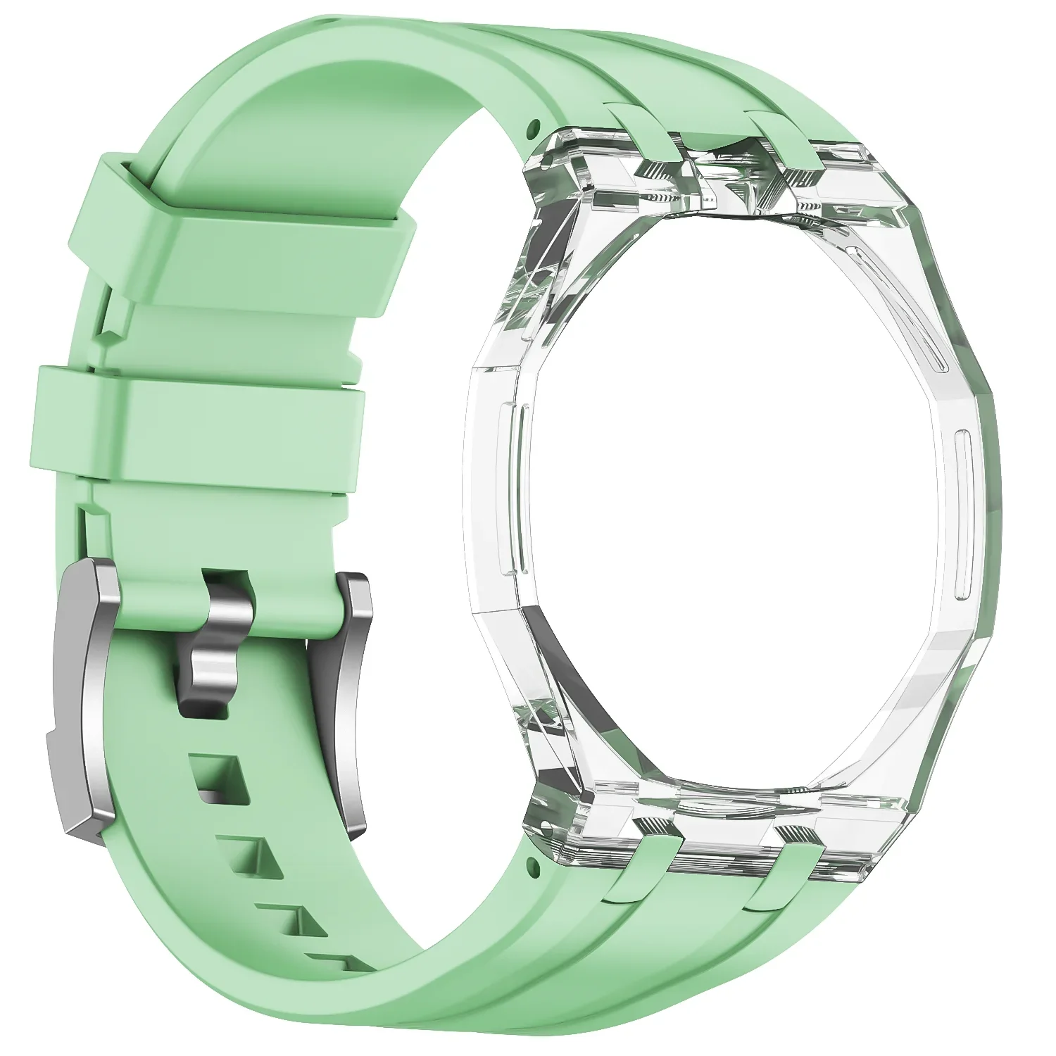 Transparentes Gehäuse + Modifikationsset mit Flüssigsilikonarmband für Swatch X AP Royal Pop Uhrenarmband Swatch X AP Royal Pop Correa – Detail 26