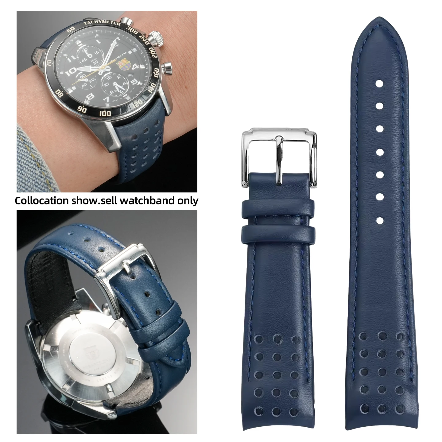 สําหรับ Seiko SPORTURA SNAE80P1 SPC089 SNAE93J1 21 มม.อินเทอร์เฟซสายหนังผู้ชาย Arc Cowhide หนังนาฬิกาอุปกรณ์เสริม