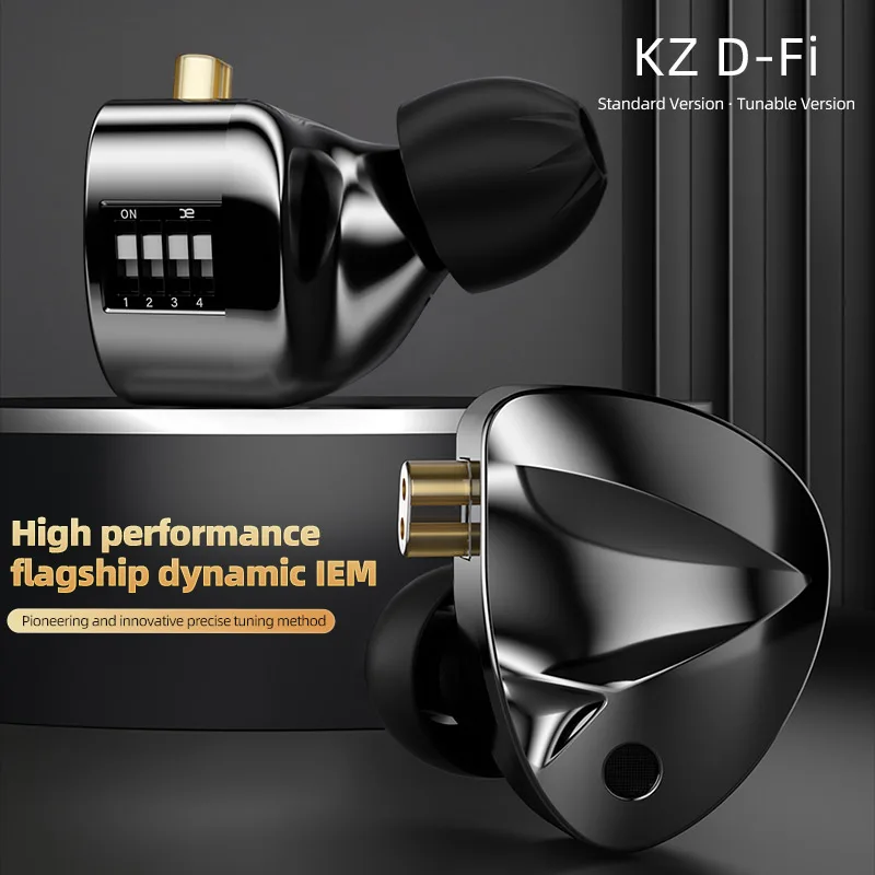 Bobina dinâmica magnética dupla ajustável KZ-D-Fi, fone de ouvido intra-auricular com fio, música HiFi, monitor de palco, plugue de ouvido ao vivo