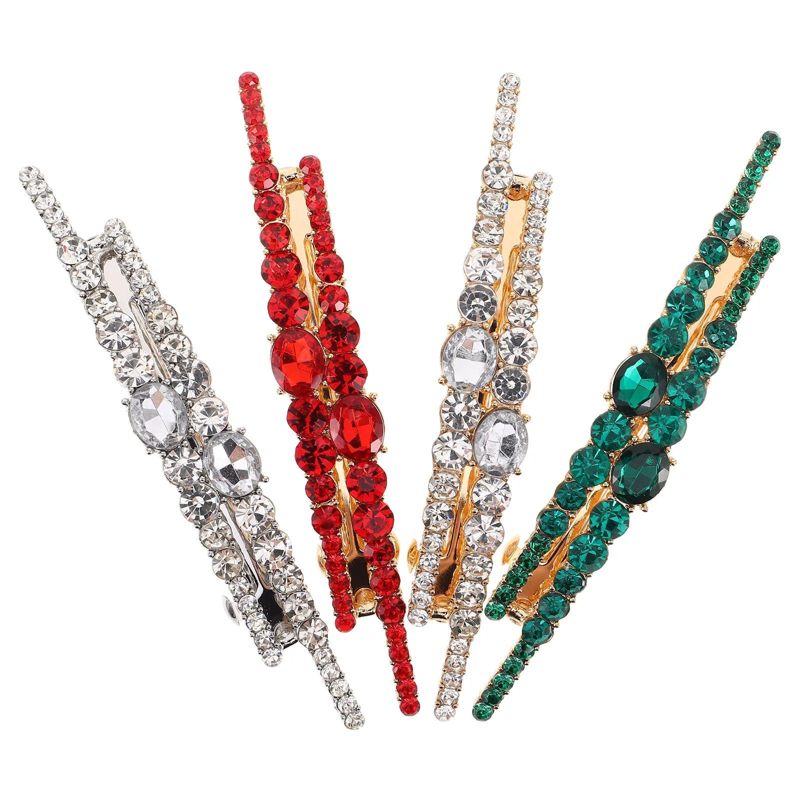 

4pcs Rhinestone Hair Clips Crystal Barrettes For Women Bridal Wedding Party Hair Accessories Durable Lightweight Secure Grip