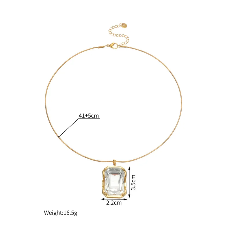 EILIECK Trendiges Funkelndes Kristall-Schmuckset mit Halskette, Ohrringen und Ring für Damen, Edelstahl, Goldfarben, Wasserdicht, Geschenkset – Detail 6