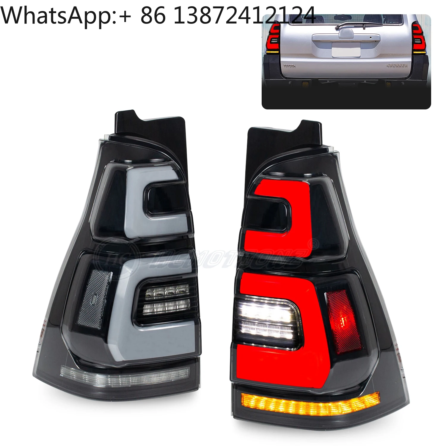 

HCMOTIONZ LED Car Rear Lamps Assembly DRL Sequential Animation 2003-2009 Tail Lights for Toyota 4th Gen 4Runner