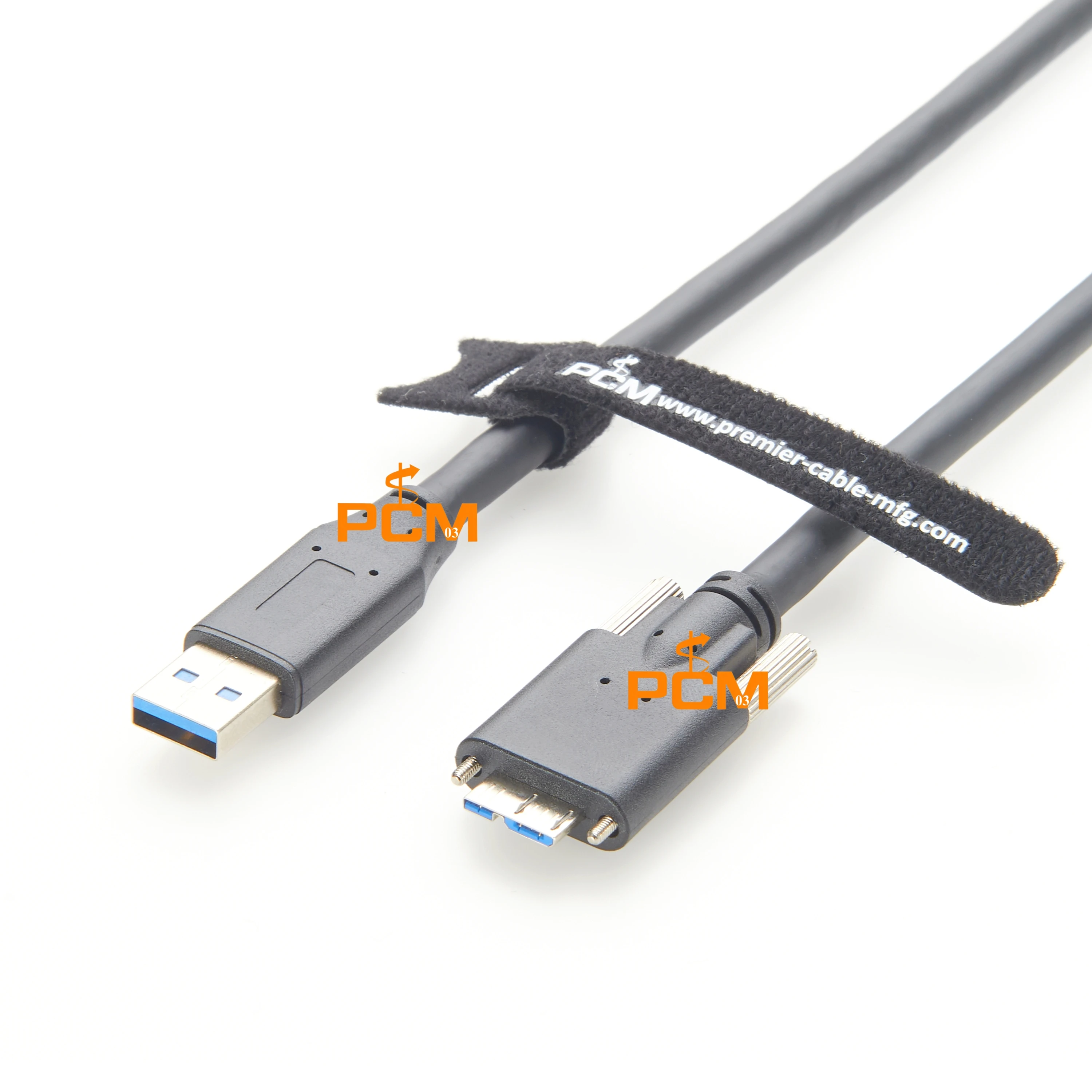 7m 10m Active USB-A to Screw Lock Micro B with Signal Booster for Embedded Vision System, Smart Camera Keyence Omron Cognex FLIR